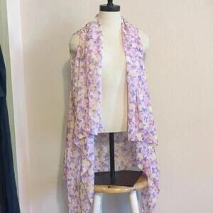 Jovie floral sleeveless sheer cardigan